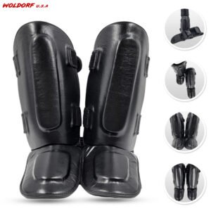 sparring shinguard with step in highy density leather